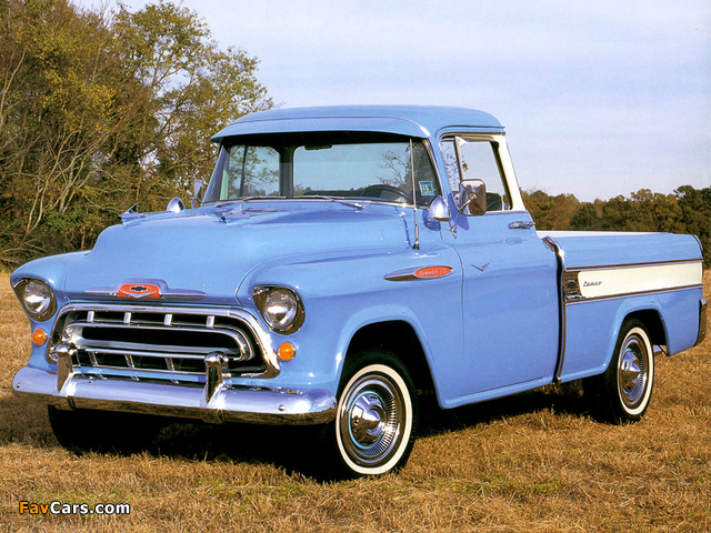 Chevrolet 3100 Cameo Fleetside Pickup (3A-3124) 1957 pictures (640 x 480)