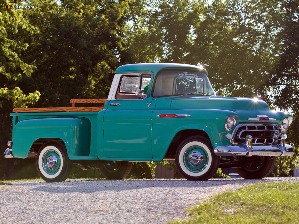 Images of Chevrolet 3100 Stepside Pickup (3A-3104) 1957 (1024 x 768)
