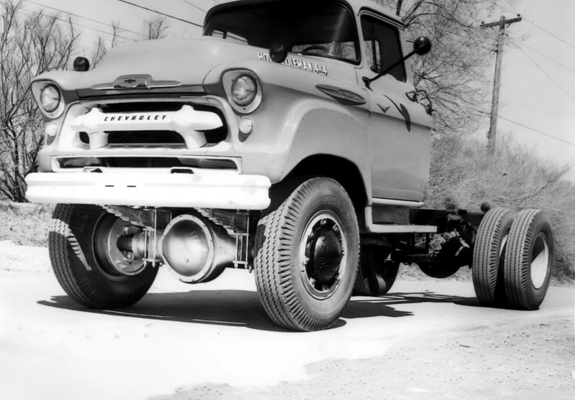 Chevrolet 4100 4x4 Chassis Cab by Coleman 1956 wallpapers