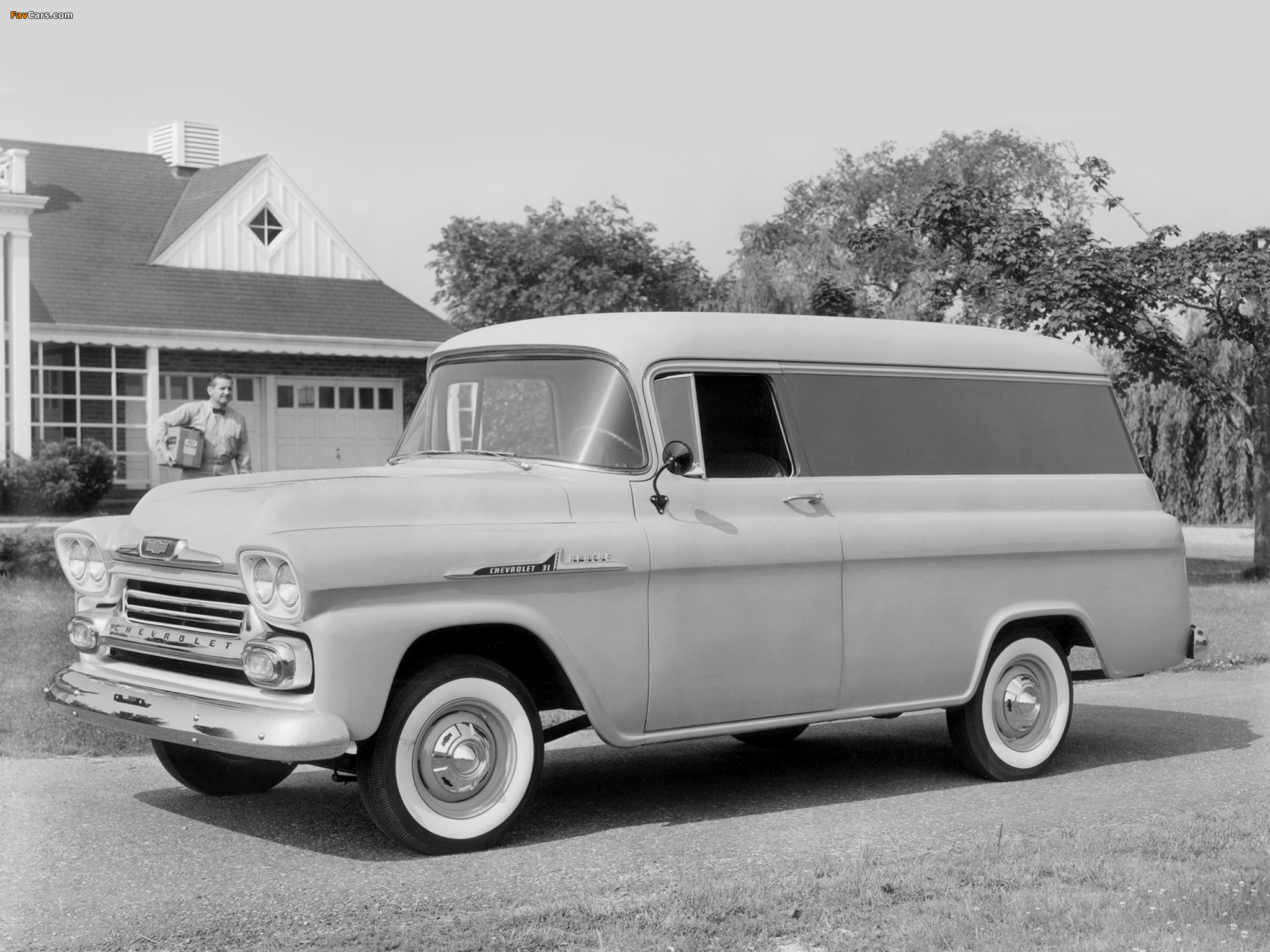 Chevrolet Apache 31 Panel Van (3A-3105) 1958 wallpapers (2048 x 1536)