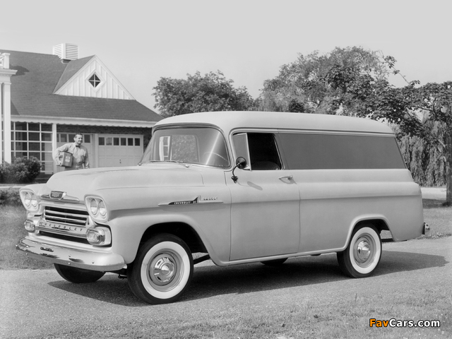 Chevrolet Apache 31 Panel Van (3A-3105) 1958 wallpapers (640 x 480)
