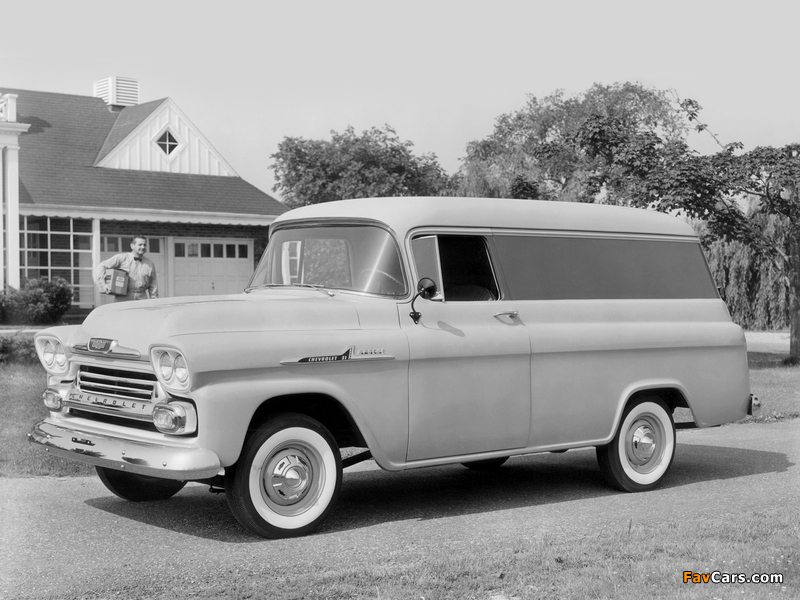 Chevrolet Apache 31 Panel Van (3A-3105) 1958 wallpapers (800 x 600)