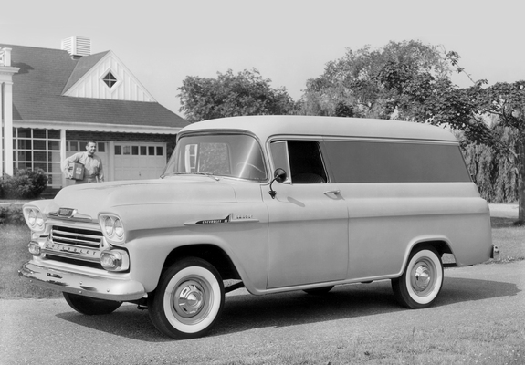 Chevrolet Apache 31 Panel Van (3A-3105) 1958 wallpapers