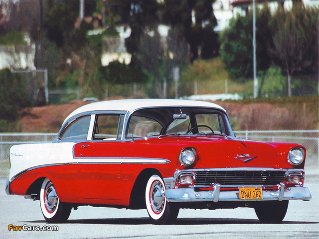 Chevrolet Bel Air 2-door Sedan (2402-1011D) 1956 wallpapers (640 x 480)