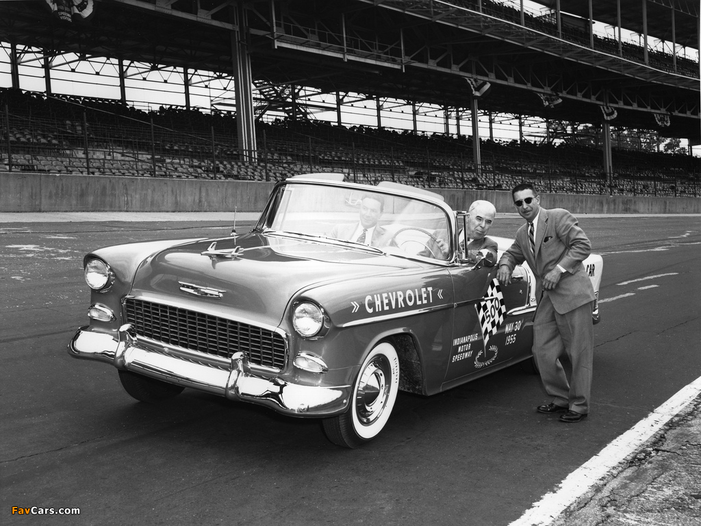 Photos of Chevrolet Bel Air Convertible Indy 500 Pace Car (2434-1067D) 1955 (1024 x 768)