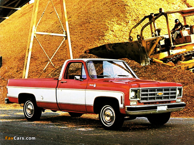 Chevrolet 20 Silverado Fleetside 1977 wallpapers (640 x 480)