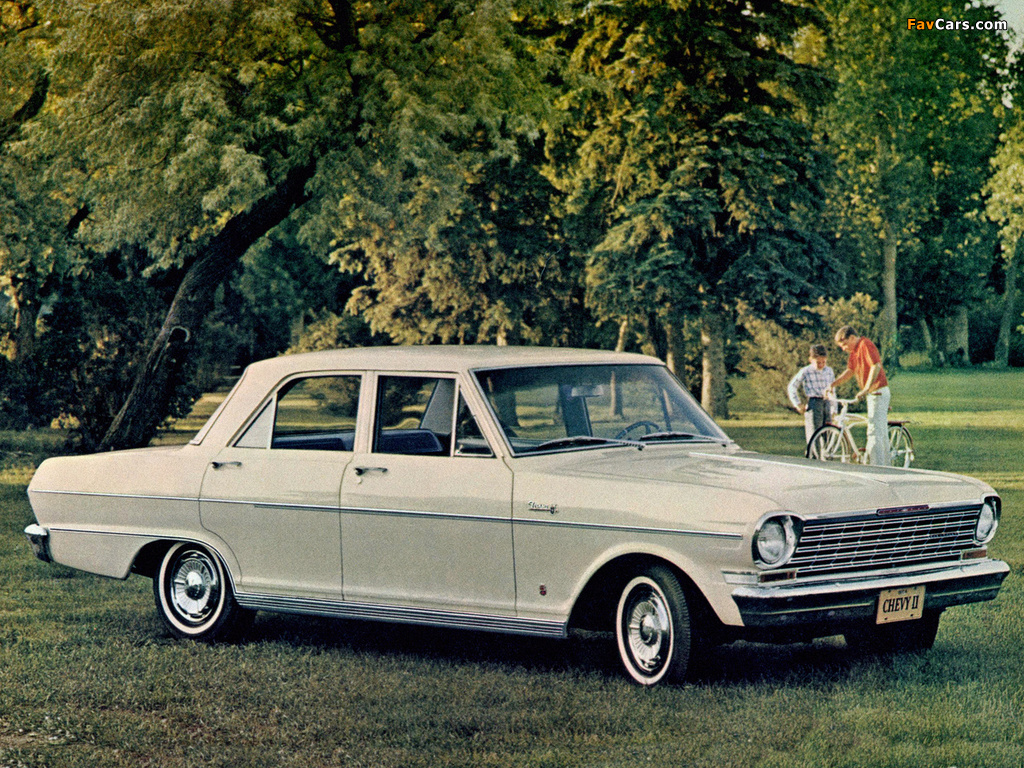 Chevrolet Chevy II Nova 400 4-door Sedan (04-69) 1964 wallpapers (1024 x 768)