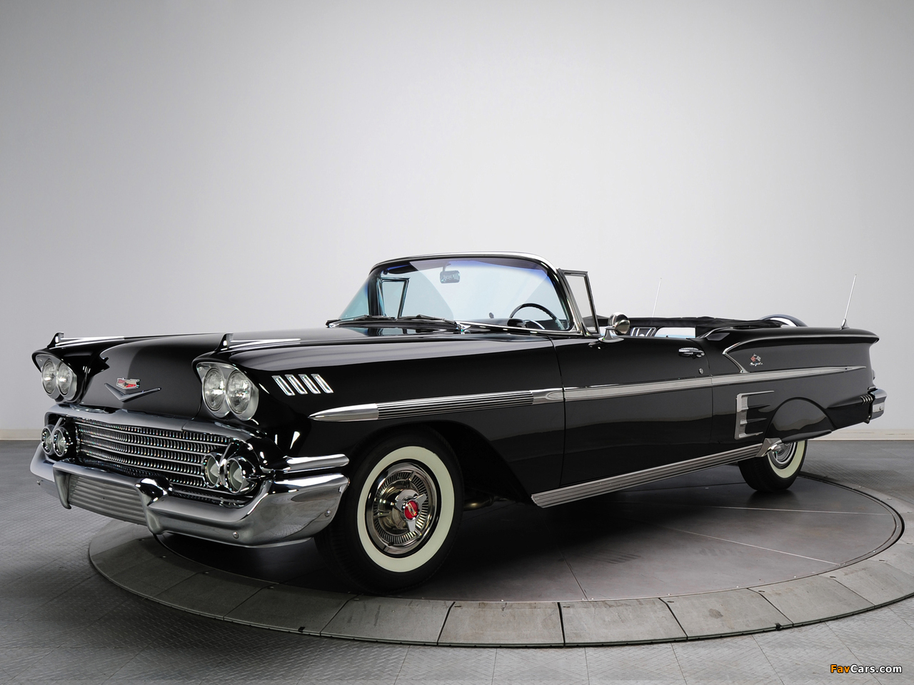 Chevrolet Bel Air Impala 348 Super Turbo-Thrust Tri-Power Convertible 1958 wallpapers (1280 x 960)