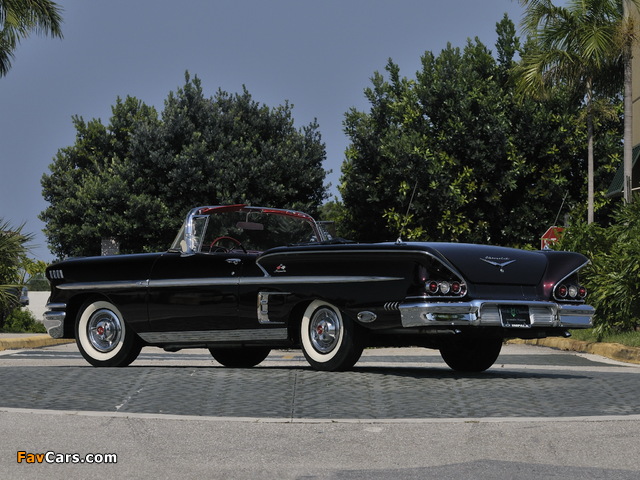 Images of Chevrolet Bel Air Impala 348 Super Turbo-Thrust Tri-Power Convertible 1958 (640 x 480)
