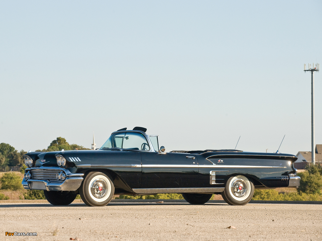 Pictures of Chevrolet Bel Air Impala 348 Super Turbo-Thrust Tri-Power Convertible 1958 (1024 x 768)