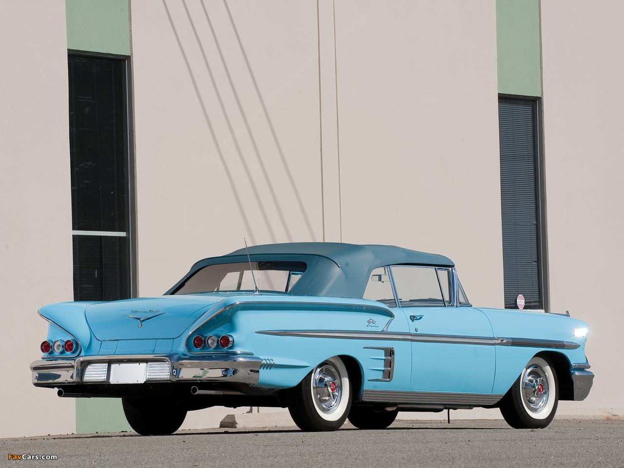 Chevrolet Bel Air Impala 348 Super Turbo-Thrust Tri-Power Convertible 1958 wallpapers (1280 x 960)