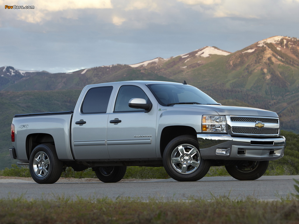 Chevrolet Silverado Hybrid Crew Cab 2008–13 photos (1024 x 768)