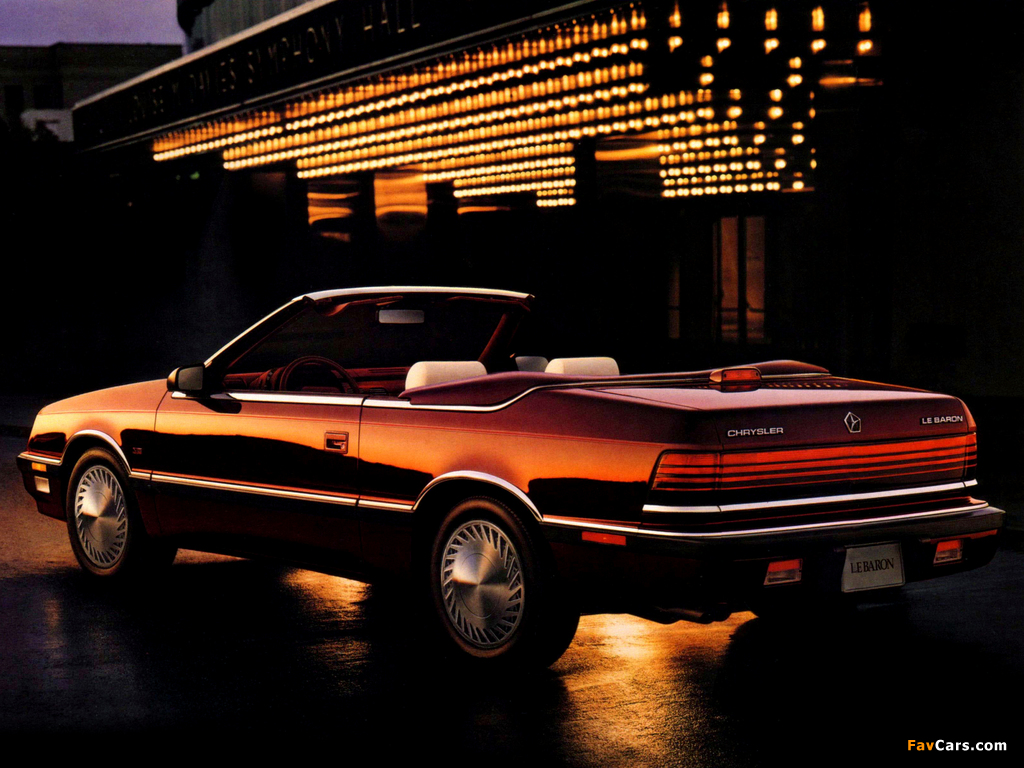 Chrysler LeBaron Premium Convertible 1987–92 photos (1024 x 768)