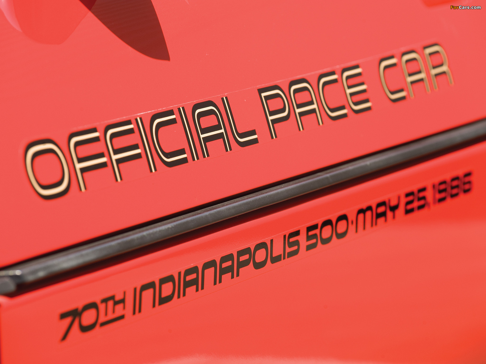 Corvette Convertible Indy 500 Pace Car (C4) 1986 images (1600 x 1200)