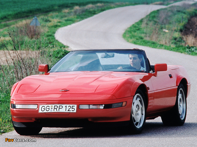 Corvette Convertible EU-spec (C4) 1991–96 wallpapers (640 x 480)