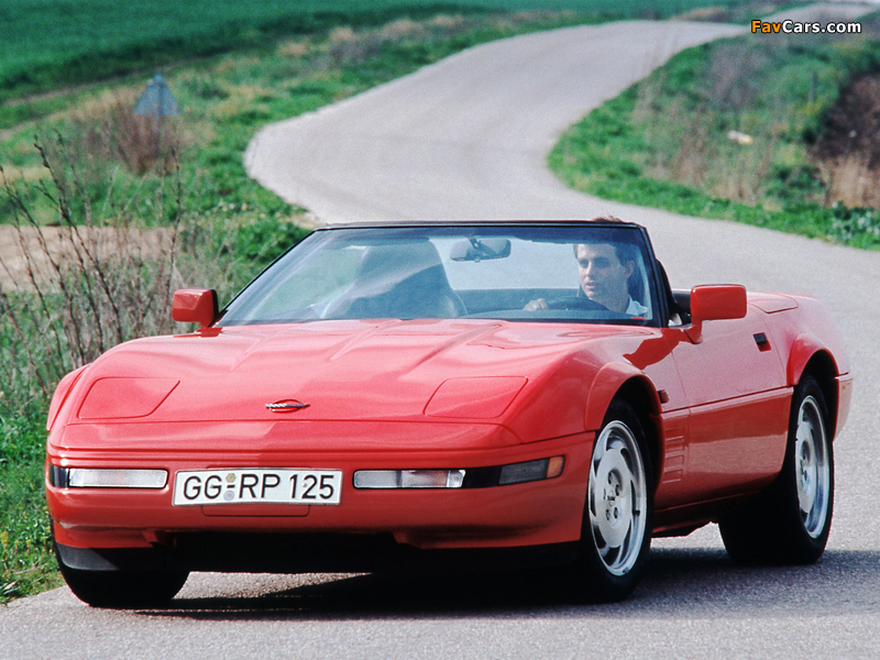 Corvette Convertible EU-spec (C4) 1991–96 wallpapers (800 x 600)