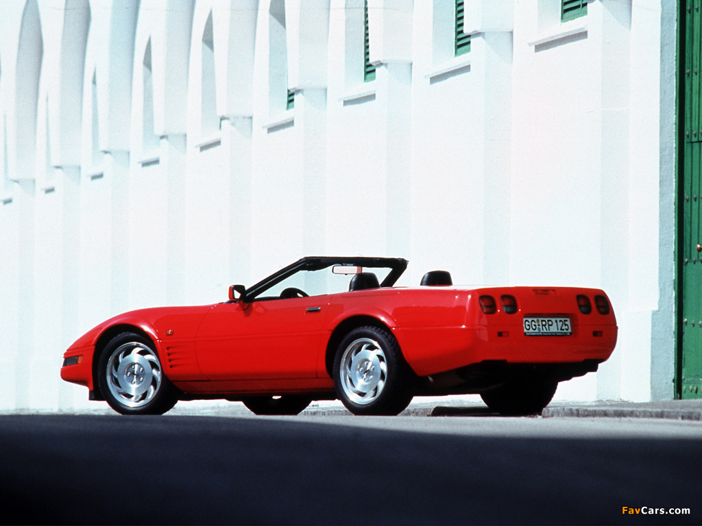 Corvette Convertible EU-spec (C4) 1991–96 wallpapers (1024 x 768)