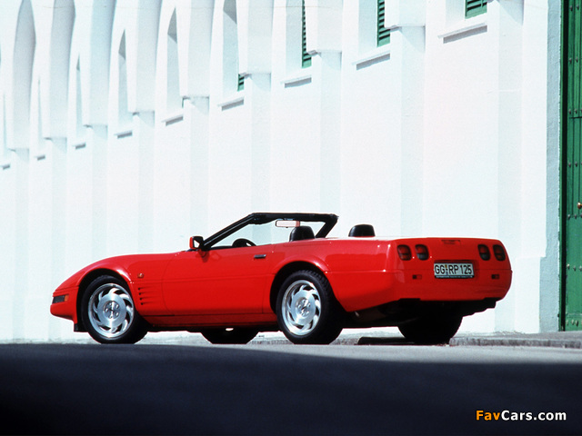 Corvette Convertible EU-spec (C4) 1991–96 wallpapers (640 x 480)