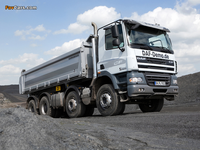 Pictures of DAF CF85.410 8x4 FAD Day Cab Meiller-Kipper 2006–13 (640 x 480)