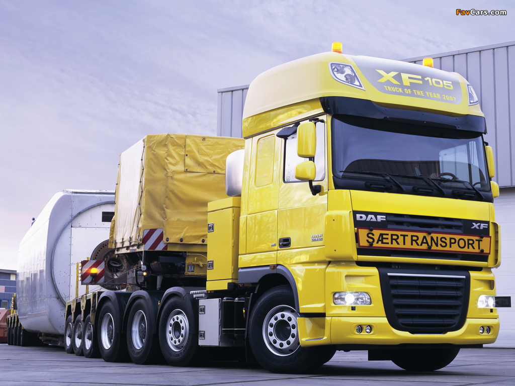 DAF XF105 8x4 FTM Super Space Cab 2006–12 wallpapers (1024 x 768)