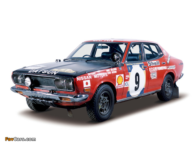 Datsun Bluebird U Sedan Rally Car (610) 1971–73 images (640 x 480)