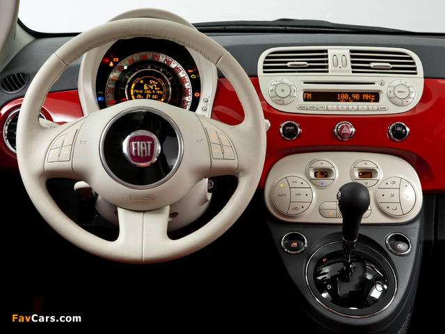 Fiat 500 Lounge Air BR-spec 2011 photos (640 x 480)