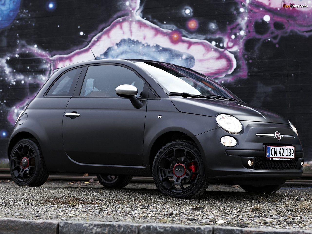 Images of Fiat 500 Matt Black 2010–12 (1280 x 960)