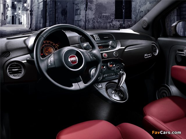 Fiat 500 Matt Black 2010–12 wallpapers (640 x 480)