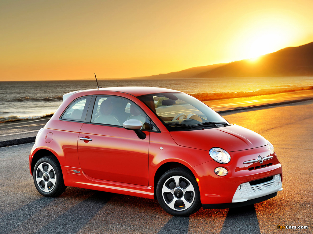 Fiat 500e 2013 wallpapers (1024 x 768)