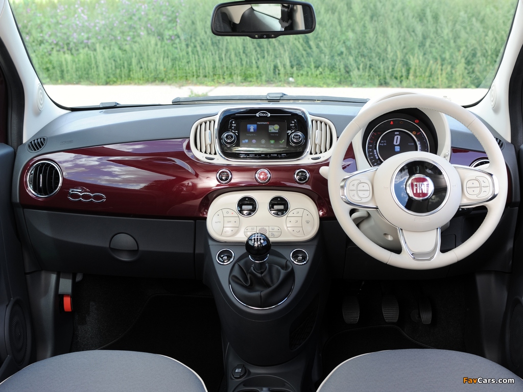 Fiat 500 UK-spec (312) 2015 wallpapers (1024 x 768)