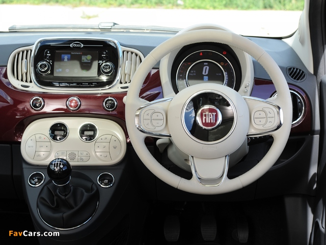 Fiat 500 UK-spec (312) 2015 wallpapers (640 x 480)