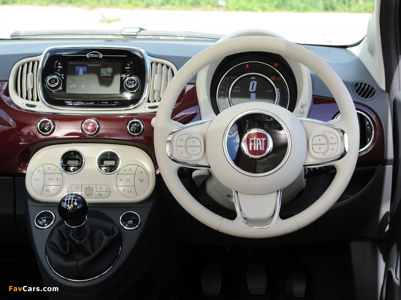 Fiat 500 UK-spec (312) 2015 wallpapers (800 x 600)