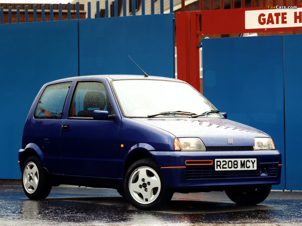 Fiat Cinquecento Sporting UK-spec (170) 1995–98 wallpapers (1024 x 768)
