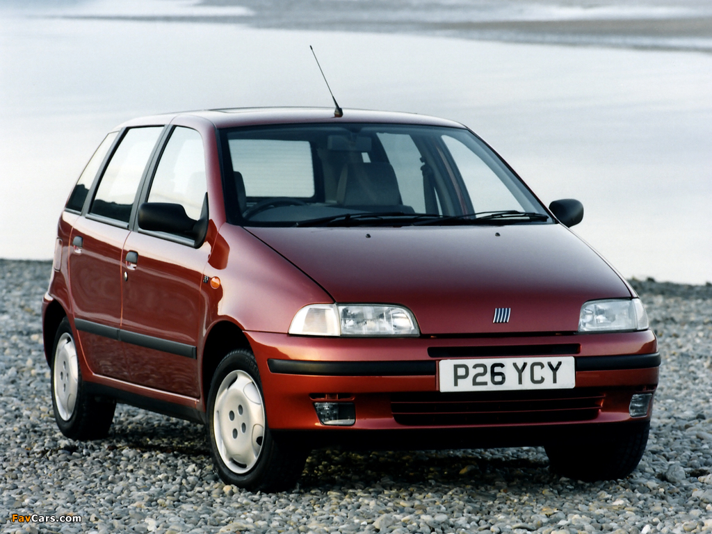 Fiat Punto 5-door UK-spec (176) 1993–99 wallpapers (1024 x 768)