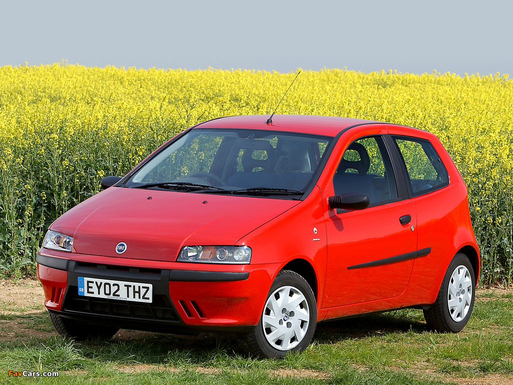 Fiat Punto 3-door UK-spec (188) 1999–2003 images (1024 x 768)