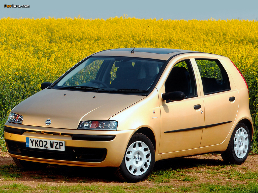 Fiat Punto 5-door UK-spec (188) 1999–2003 wallpapers (1024 x 768)
