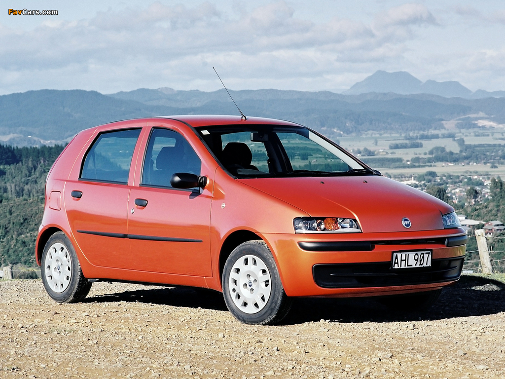 Fiat Punto 5-door NZ-spec (188) 2002–03 wallpapers (1024 x 768)