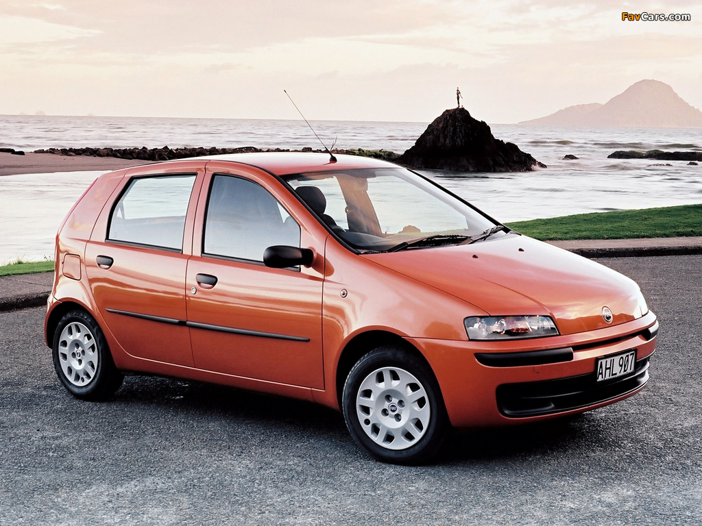 Fiat Punto 5-door NZ-spec (188) 2002–03 wallpapers (1024 x 768)