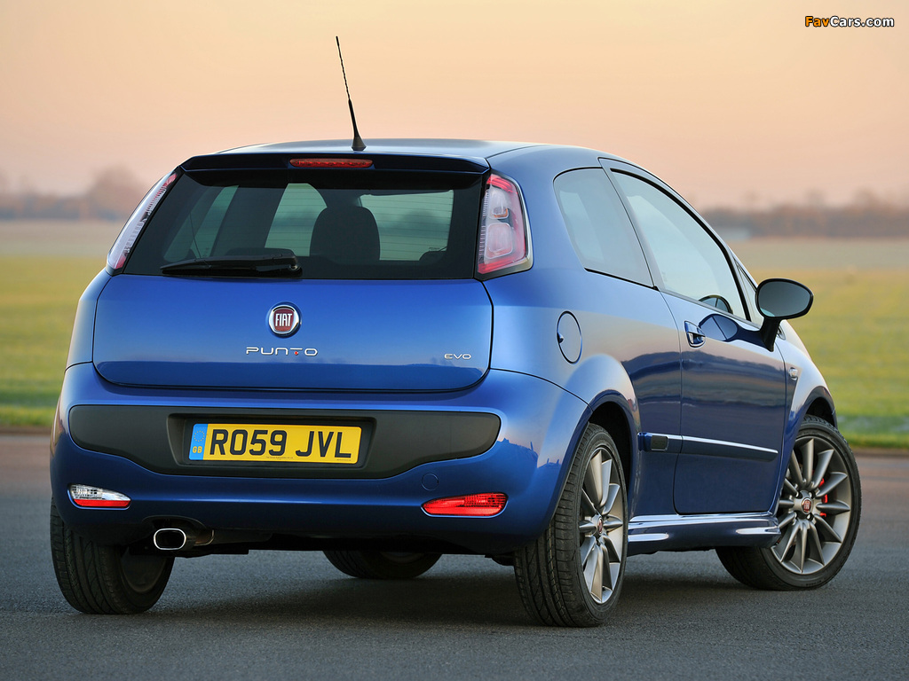Fiat Punto Evo 3-door UK-spec (199) 2010–12 wallpapers (1024 x 768)