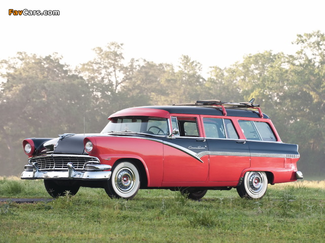 Ford Country Sedan 8-passenger Station Wagon 1956 wallpapers (640 x 480)
