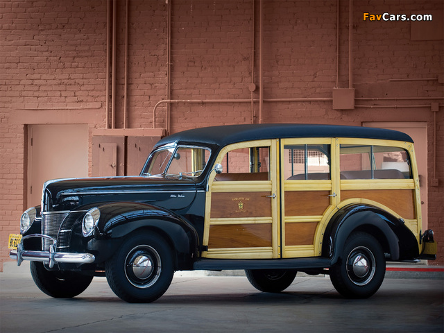 Ford V8 Deluxe Station Wagon (01A-79B) 1940 wallpapers (640 x 480)
