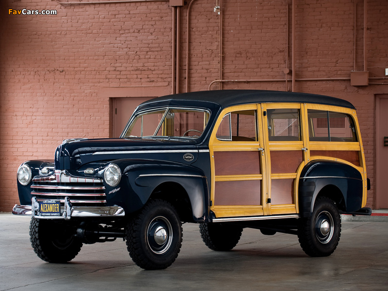 Ford V8 Super Deluxe Station Wagon by Marmon-Herrington (69A-79B) 1946 photos (800 x 600)