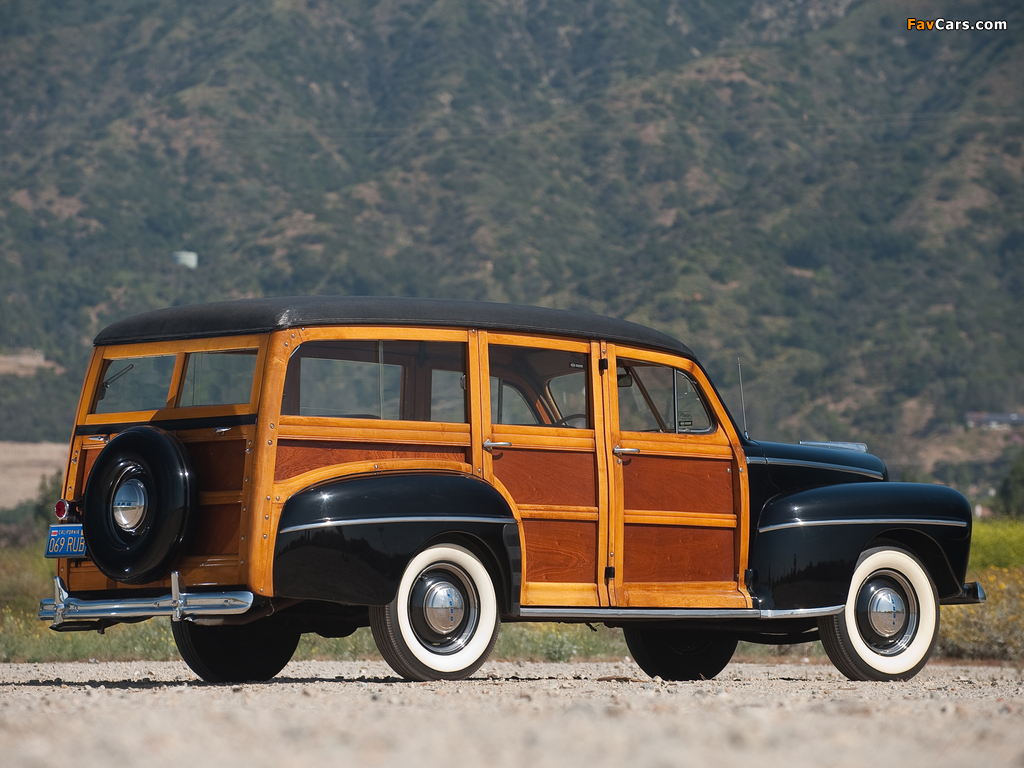 Ford V8 Super Deluxe Station Wagon (89A-79B) 1948 wallpapers (1024 x 768)
