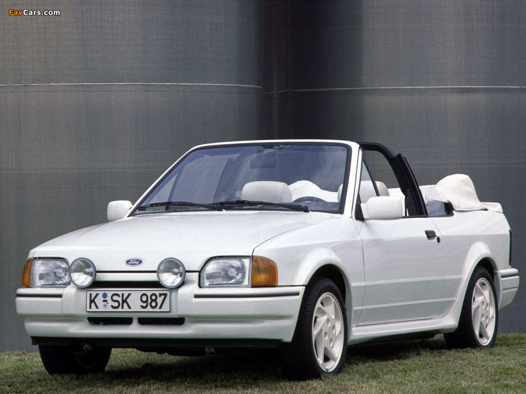 Ford Escort XR3i Cabriolet 1986–89 wallpapers (1024 x 768)