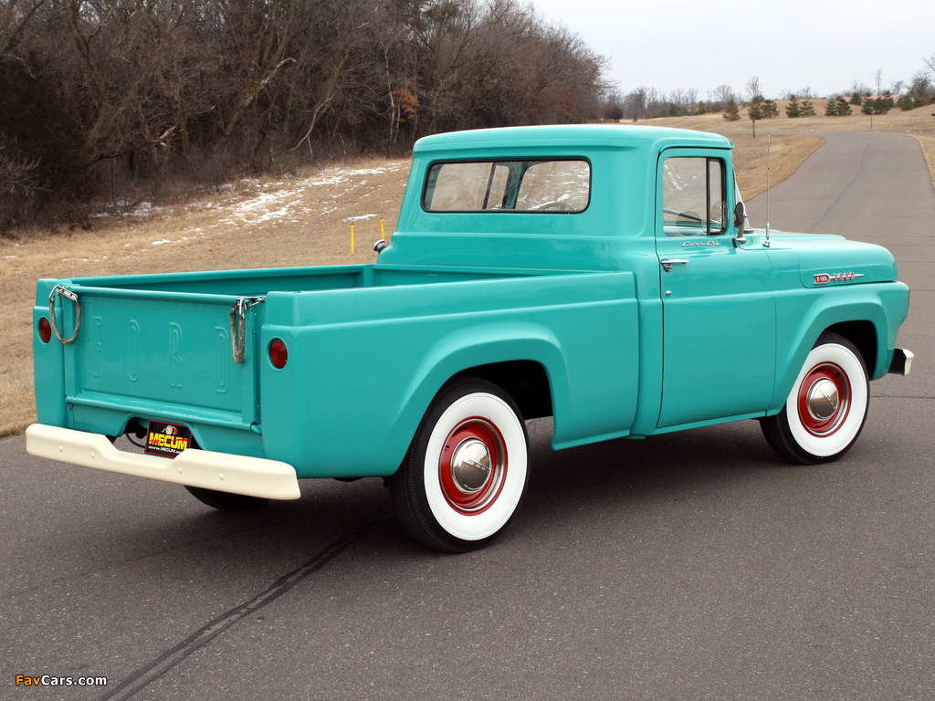 Pictures of Ford F-100 Custom Cab Styleside Pickup 1960 (1024 x 768)