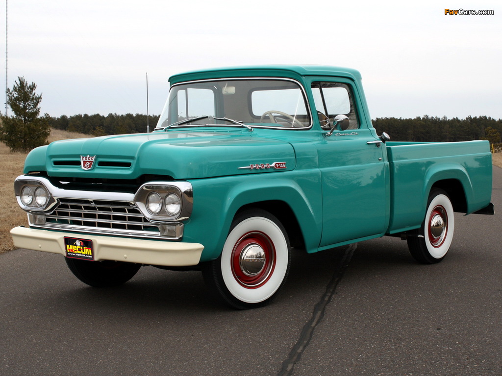 Pictures of Ford F-100 Custom Cab Styleside Pickup 1960 (1024 x 768)