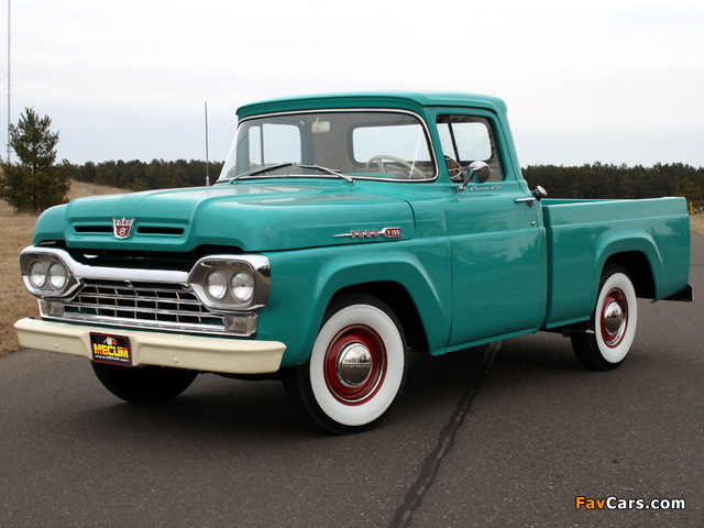 Pictures of Ford F-100 Custom Cab Styleside Pickup 1960 (640 x 480)