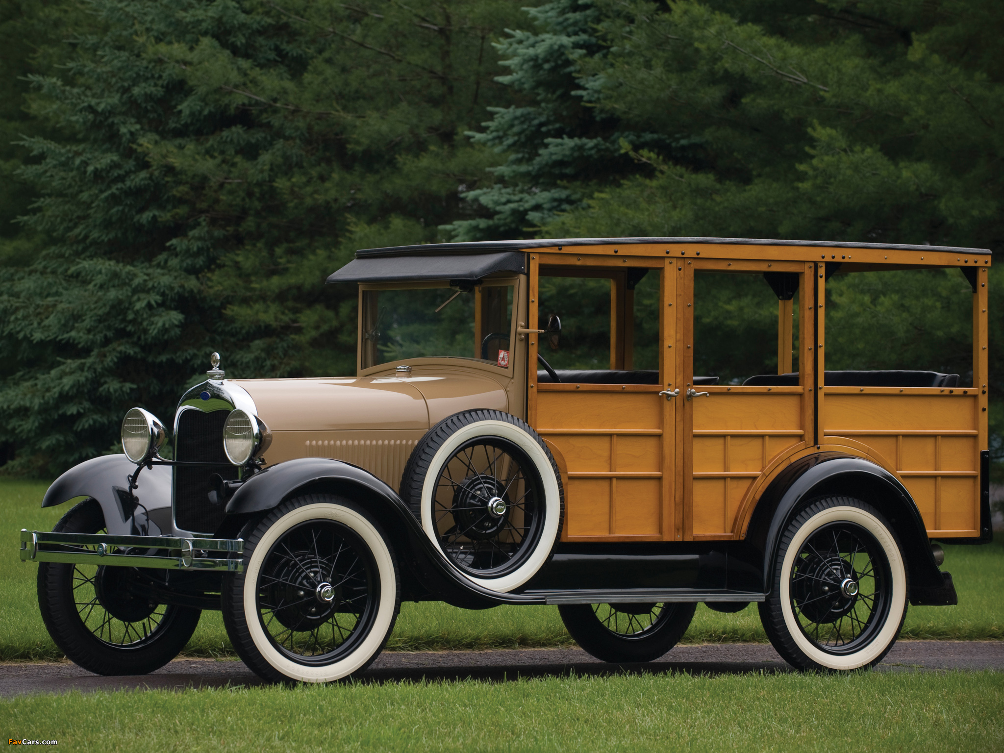 Ford Model A Woody Station Wagon (150A) 1929 wallpapers (2048 x 1536)