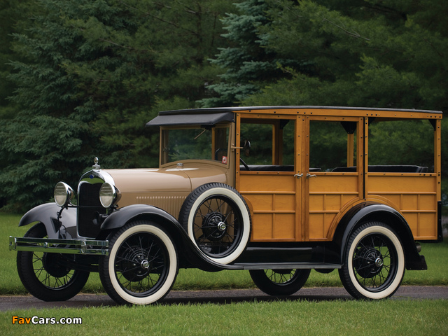 Ford Model A Woody Station Wagon (150A) 1929 wallpapers (640 x 480)