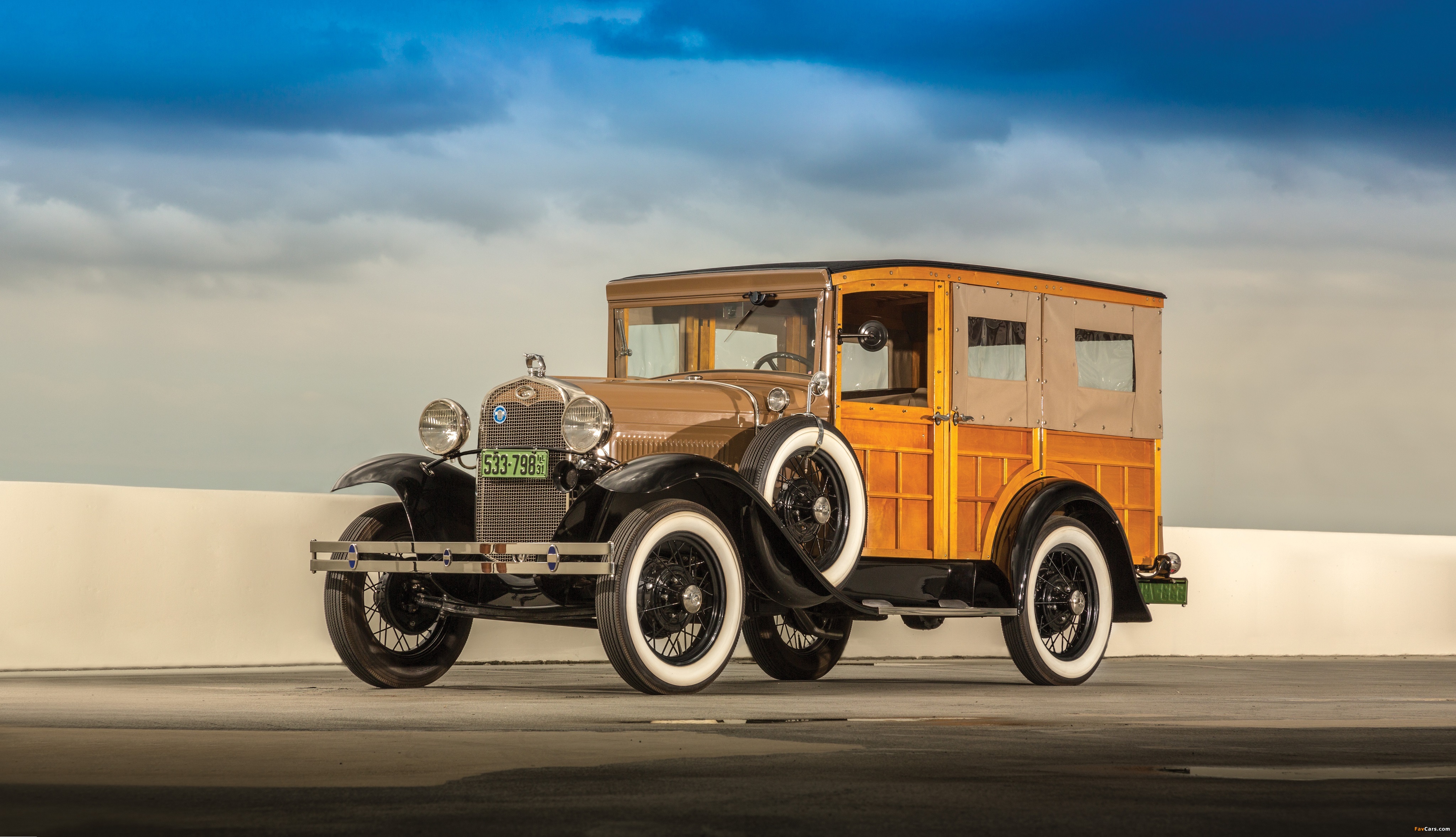 Ford Model A Station Wagon (150B) 1930–31 wallpapers (4096 x 2355)